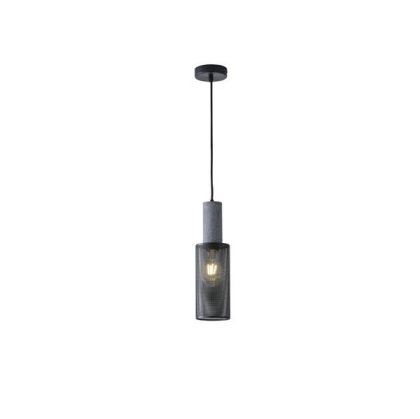 Concrete and metal chandelier, single lamp, 1XΕ27 Max 15W Ø100X1840MM, black, Arte Illumina Scouro