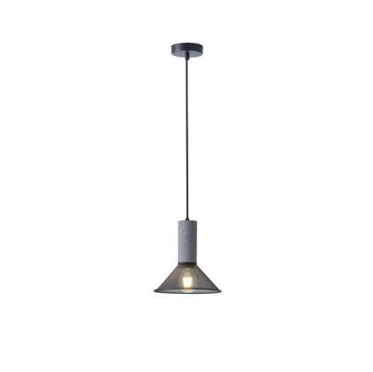 Concrete and metal chandelier, single lamp, 1XΕ27 Max 15W Ø210X1720MM, black, Arte Illumina Scouro