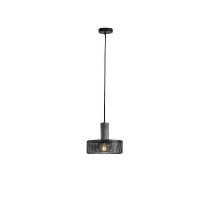 Concrete and metal chandelier, single lamp, 1XΕ27 Max 15W Ø255X1700MM, black, Arte Illumina Scouro