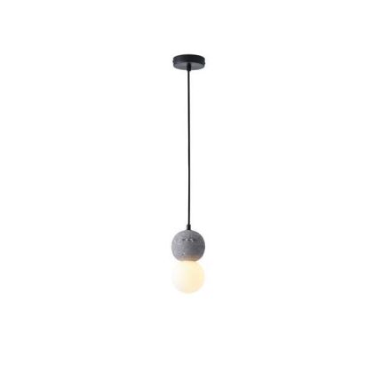 Concrete and glass chandelier, single lamp, 1ΧG9 Max 7W Ø100X1710MM, gray, Arte Illumina Salpico