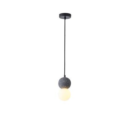 Concrete and glass chandelier, single lamp, 1ΧG9 Max 7W Ø100X1710MM, black, Arte Illumina Salpico