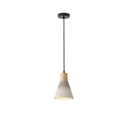 Rubber chandelier, wood-concrete, single lamp, 1XΕ27 Max 15W Ø160X1720 mm, khaki, Arte Illumina Gesso