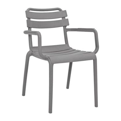 Полипропиленов градински стол Olivia с Uv защита, тъмно сив цвят, 43X58X81СМ