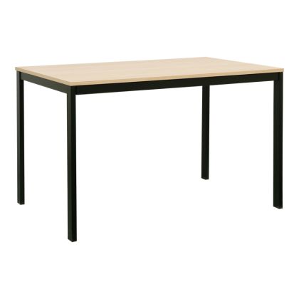 Extendable table Extento in natural color with black metal legs 120-180x74x75cm
