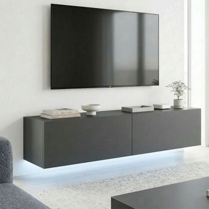 Wall-mounted TV cabinet with LED Rival anthracite 120x35x30cm