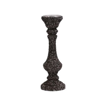 Стъклен свещник Mosaic сив цвят 12X38СМ