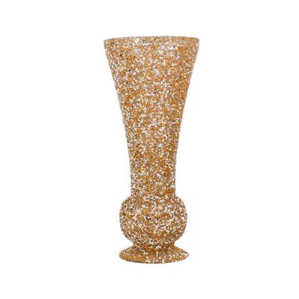 Glass vase Mosaic gold color 15X35CM
