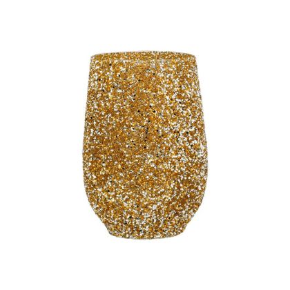 Glass vase Mosaic gold color 18X25CM