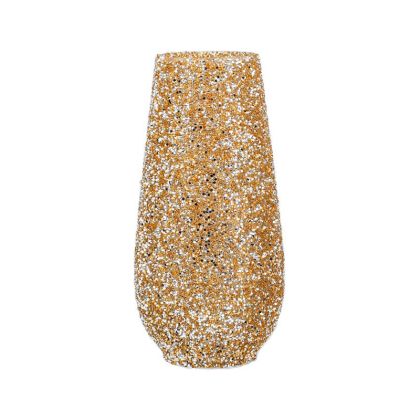 Glass vase Mosaic gold color 18X36CM