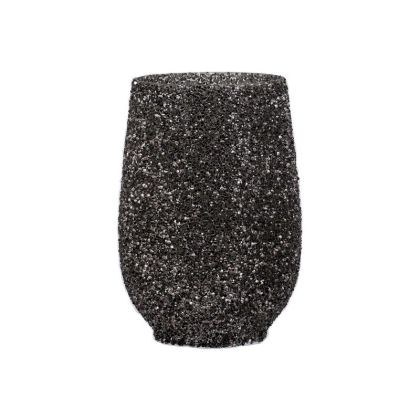 Glass vase Mosaic gray color 18X25CM