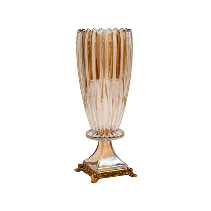 Glass decorative vase FL201 amber color 14X37CM