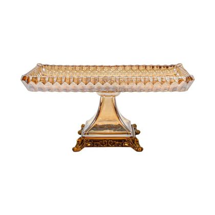 Glass decorative plate FL1213 amber color 29X16X14CM