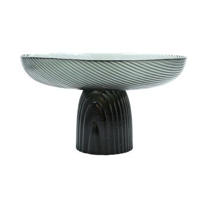 Glass decorative plate FL1730 transparent gray-black color 30X17CM