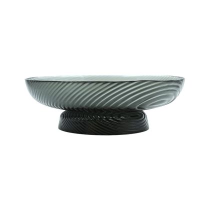 Glass decorative plate FL930 transparent gray-black color 30X9CM
