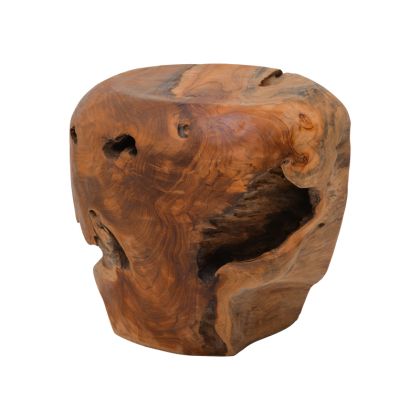 Bolare stool made of teak wood in natural color D40x35cm
