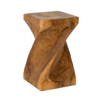 Cruz stool made of suar wood in natural color 35x35x60cm