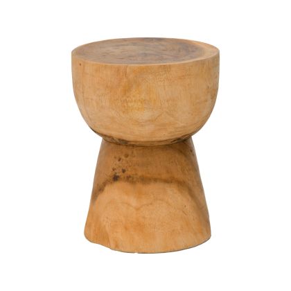 Orveto stool made of suar wood in natural color, dimensions 30x40 cm