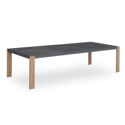 Dining table Baron SM6483.10 thermally transferred aluminum -- gray sintered stone 220X100X75 cm.