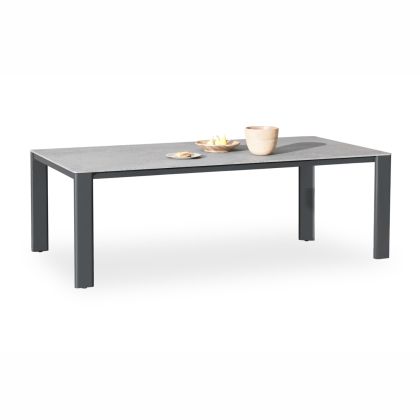 Dining table Punder HM6483.01 aluminum in gray -- sintered stone top 220X100X75 cm.