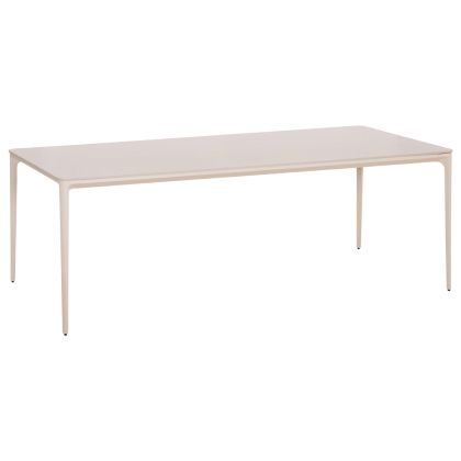 Dining table Stad HM6558.02 beige aluminum frame -- white sintered stone 220X100X74HCM.