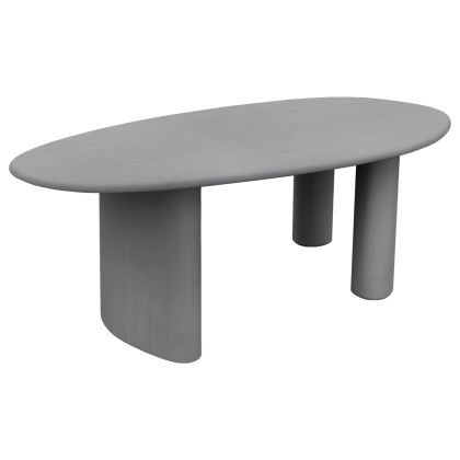 Dining table oval Volpe HM6599.01 fiber cement in gray 240X100X75 cm.