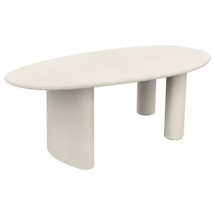 Oval dining table Volpe HM6599.02 fiber cement in beige 240X100X75 cm.