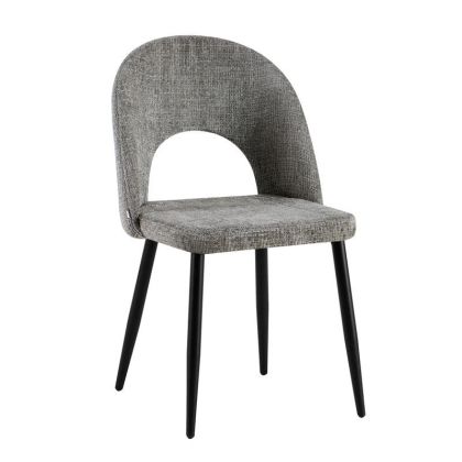 Dining chair FL2315, dark gray fabric with metal frame, 57X49X84CM