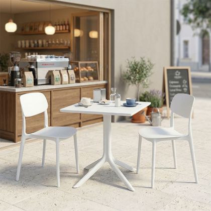 Dining table Groovy Berdian 3 pcs. white PP 60x60x76cm