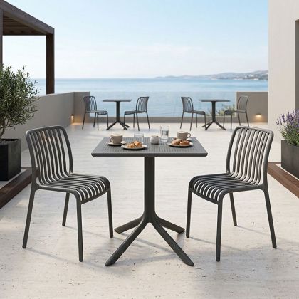 Dining table Groovy Zoi 3 pcs. anthracite PP 60x60x76cm