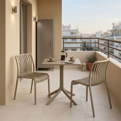 Dining table Groovy Zoi 3 pcs. cappuccino PP 60x60x76cm
