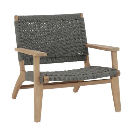 Armchair Monter HM6241.02 acacia wood in natural color -- gray rope 78X62X67 cm.