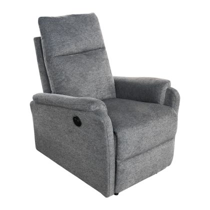 RELAX ARMCHAIR WITH ELECTRICAL BACKREST ADJUSTMENT SYNTHIA HM3309.03 GREY FABRIC 75X87X102CM.