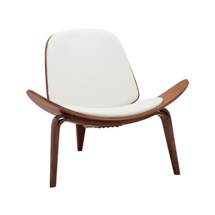 Armchair Vilma PU beige-walnut plywood 90x76.5x74.5cm