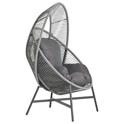 Nest armchair HM6506.01 gray steel perathane cushions 90X85X149 cm