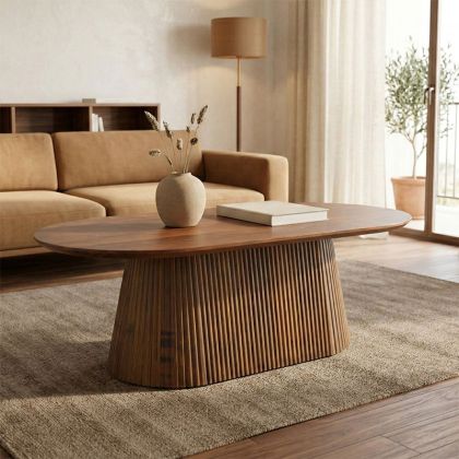 Coffee table Aithra, solid mango wood, walnut, 120x60x42 cm