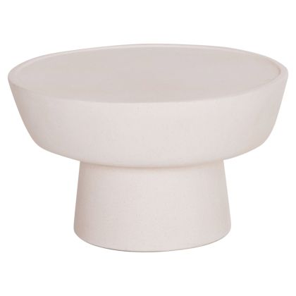 COFFEE TABLE PIRSON HM18155.02 MADE OF FIBER CEMENT IN WHITE - D60X36HCM.
