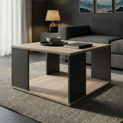 Coffee table Zelegan, sonoma-anthracite color, 60x60x39 cm
