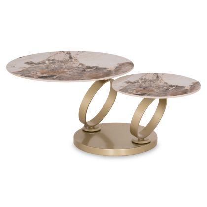 Coffee table round rotating aileron SM18096.02 ceramic top-metal base Φ77(50)X44ВСМ.