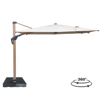Umbrella with base for ground water liquid Javante HM10721.02 heat-transferred aluminum - beige abument 4X4X2.90ВМ