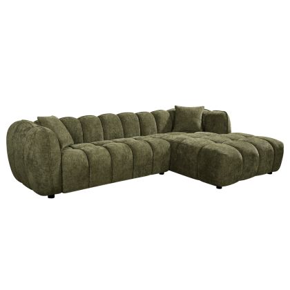 Corner sofa (right) Lykke HM3326.03R green fabric 280X89-165X70ВСМ.