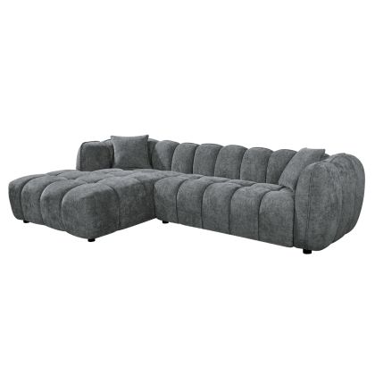 Corner sofa (left) Lykke HM3326.01L gray fabric 280X89-165X70ВСМ.
