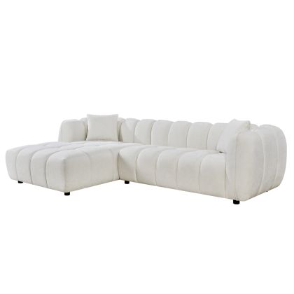 Corner sofa (left) Lykke HM3326.02L ecru fabric 280X89-165X70ВСМ.