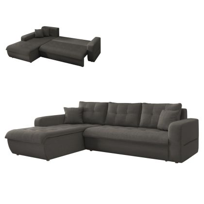 Corner sofa bed left Kanso HM3338.01L gray fabric 244X188X80 cm.