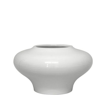 Бяла извита керамична ваза - 31.5X19CM 1/4KIB