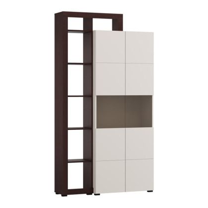 Витрина Argyll 2K VS2 Op 215 кашмир с тъмен цвят дъб тейлър 116X35X215СМ