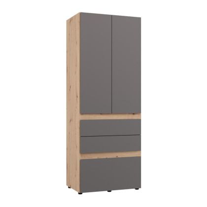 Wardrobe Arderin 2K3F H207 artisan oak - graphite gray 79X52X208CM