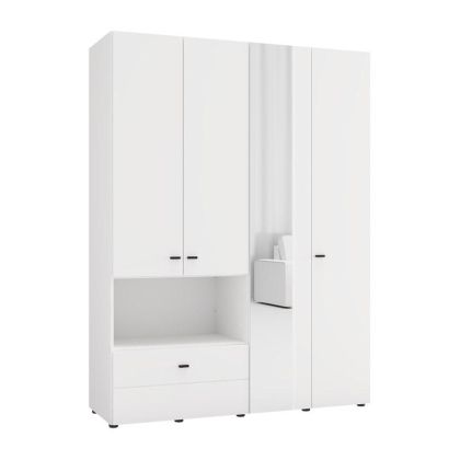 Wardrobe Campsie 4K1F1O H207 color white 155X52X208CM