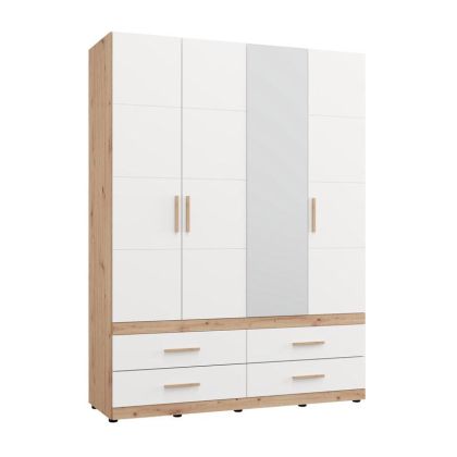 Гардероб Dillon 4K4F1O H207 артисан дъб-бял 155X52X208СМ