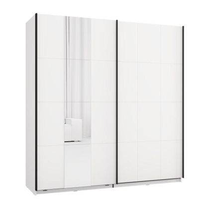 Wardrobe with mirror Salamis 200 Og H205 white color 195X61X205CM