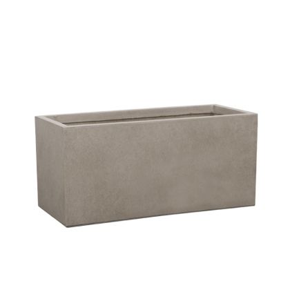 Large fiberclay pot, mocha color - rectangular - 80X37X37CM